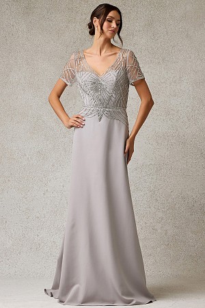 Sheer Embellished Half Sleeve  ...